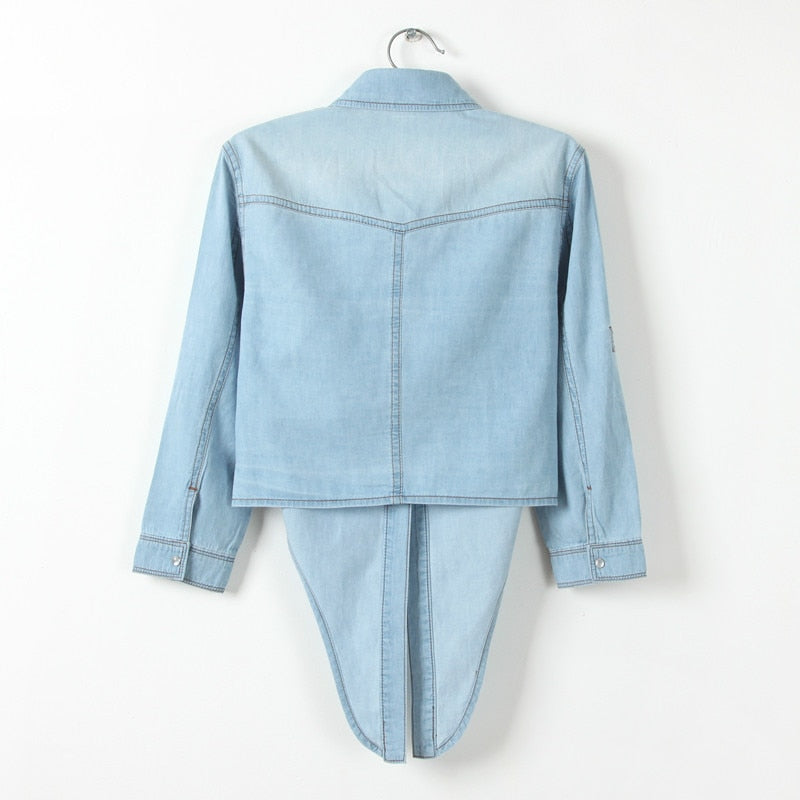 Denim Korte Blouse