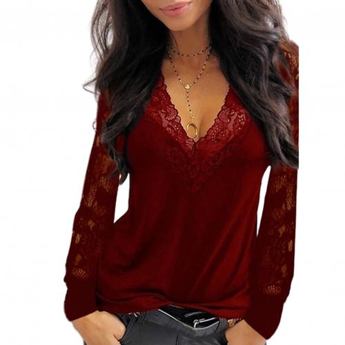 Blouse Met V-Hals en Kant
