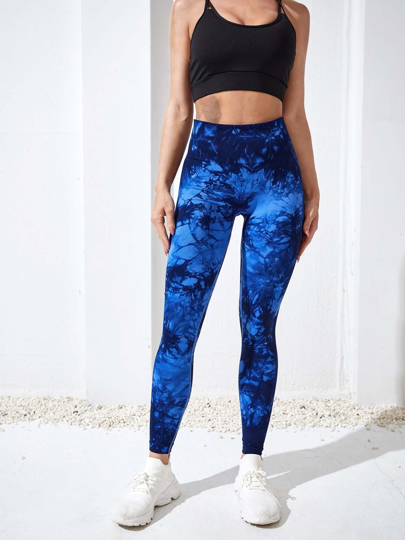 Tie Dye Sportbroek, Legging, Naadloze Hoge Taille Push Up (2023)