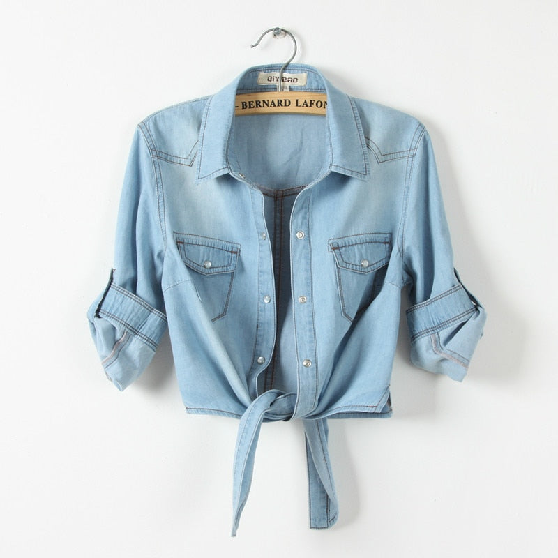 Denim Korte Blouse
