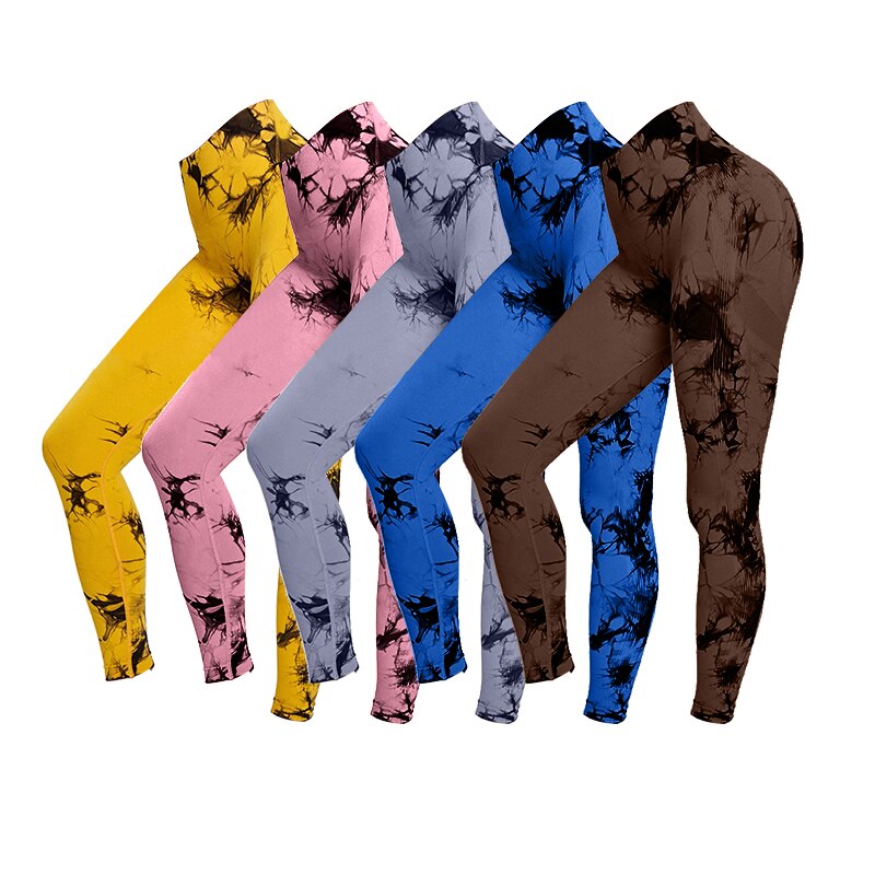 Tie Dye Sportbroek, Legging, Naadloze Hoge Taille Push Up (2023)